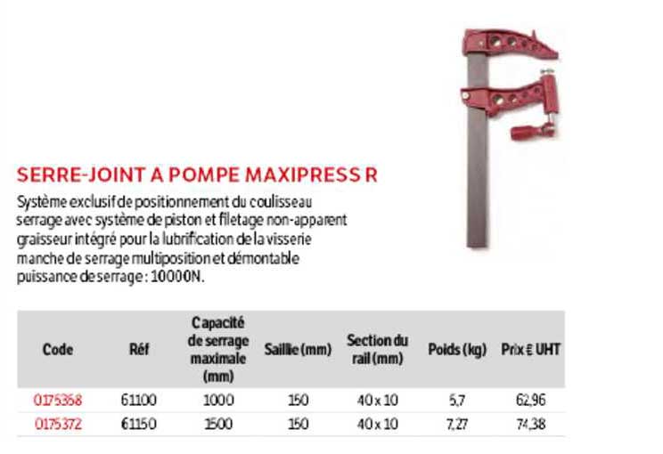 serre-joint à pompe maxipress r