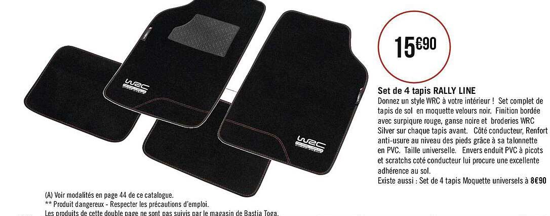 set de 4 tapis rally line
