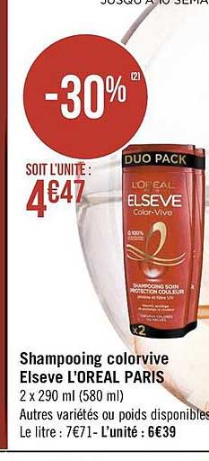 shampooing colorvive elsève l'oréal paris