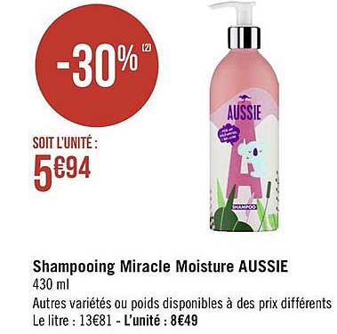 shampooing miracle moisture aussie