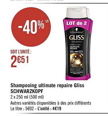shampooing ultimate repaire gliss schwarzkopf