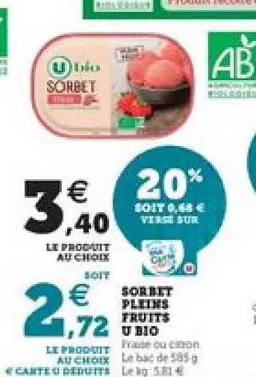 sorbet pleins fruits u bio