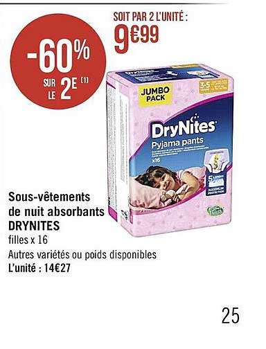Sous-vêtements De Nuit Absorbants Drynites