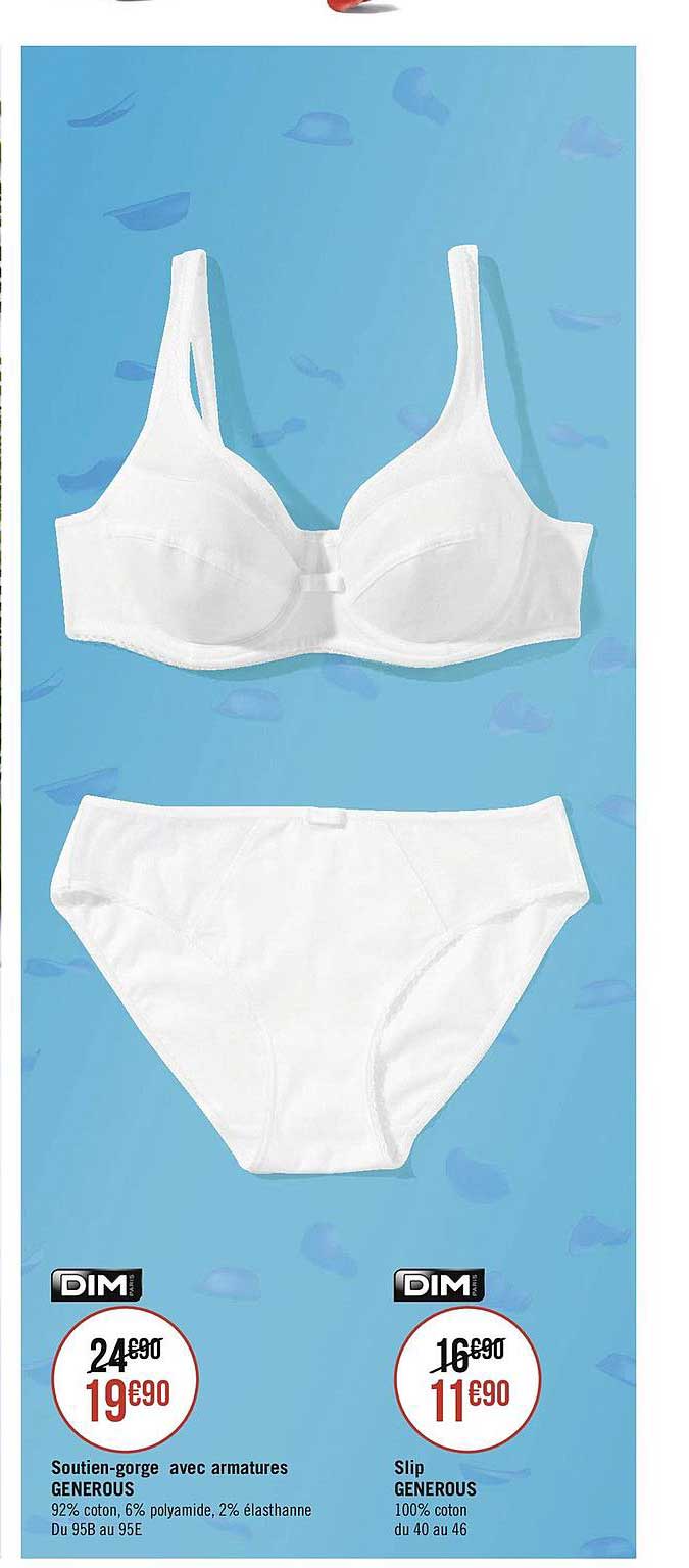 soutien-gorge avec armatures generous dim, slip generous dim