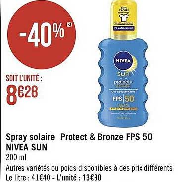 Spray Solaire Protect & Bronze Fps 50 Nivea Sun