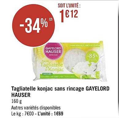 tagliatelle konjac sans rinçage gayelord hauser