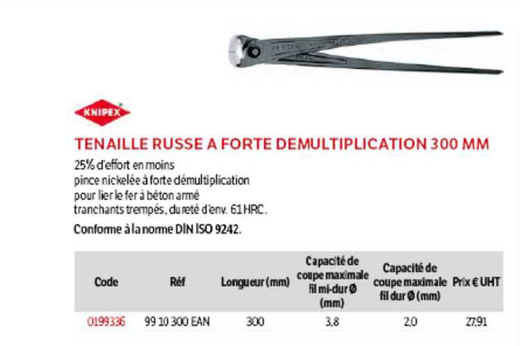 tenaille russe à forte démultiplication 300 mm knipex