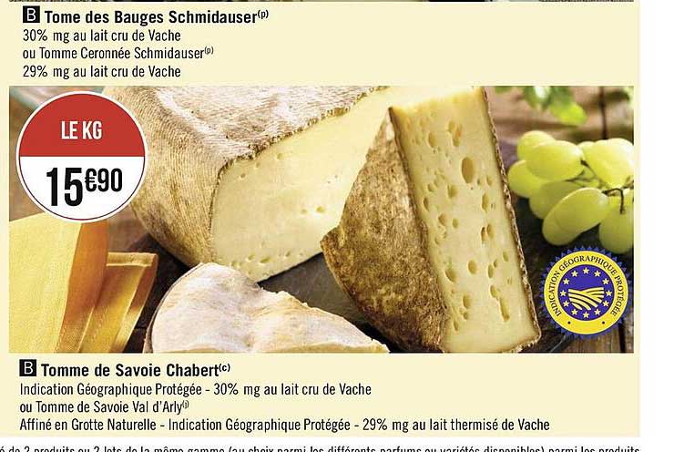 tome des bauges schmidauser , tomme de savoie chabert