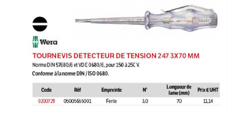 tournevis détecteur de tension 247 3x70 mm wera