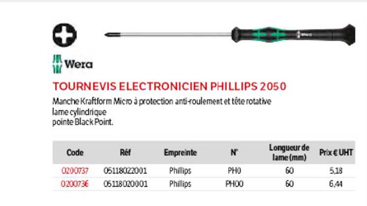 tournevis électronicien phillips 2050