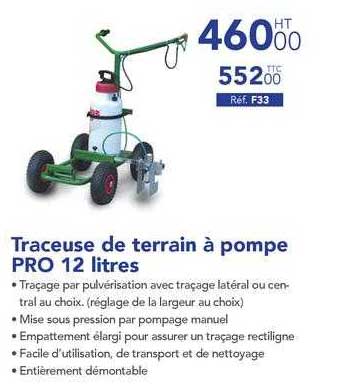 Traceuse De Terrain A Pompe PRO 12 Litres