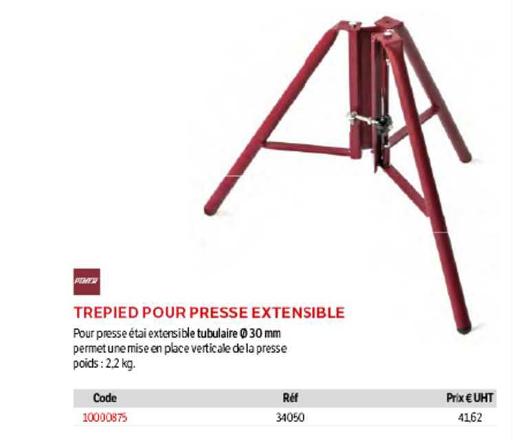 trépied pour press extensible