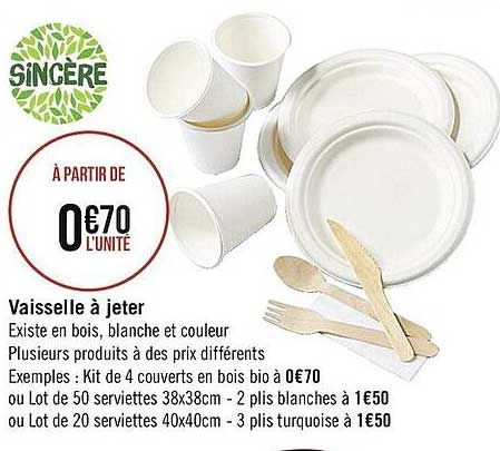 vaisselle à jeter sincère