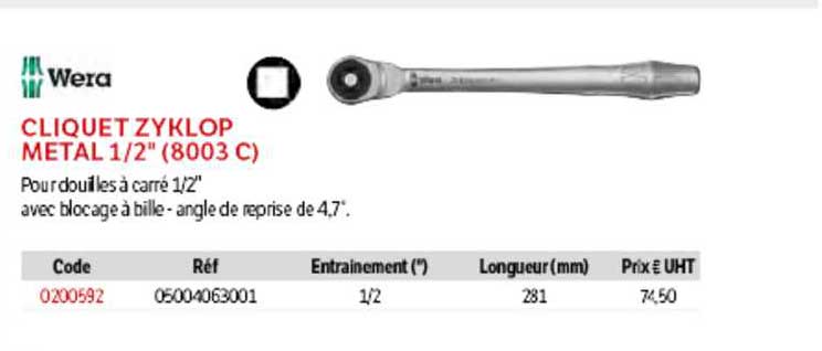 Wera Cliquet Zyklop Metal 1-2" (8003 C)
