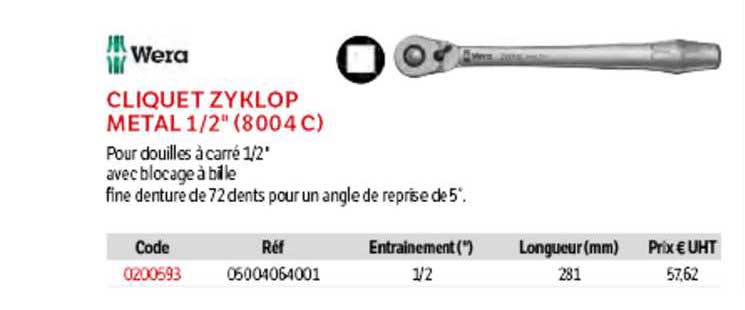 Wera Cliquet Zyklop Metal 1-2" (8004 C)