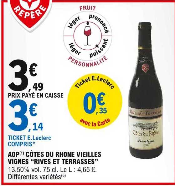 aop côte du rhum vieilles vignes "rives et terrasses"