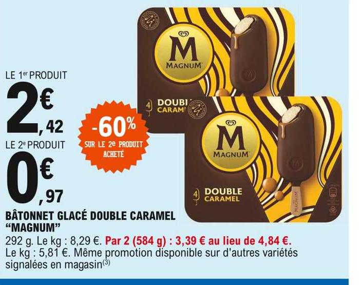 Bâtonnet Glacé Double Caramel "magnum"