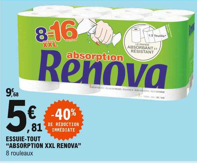 essuie-tout "absorption xxl renova"