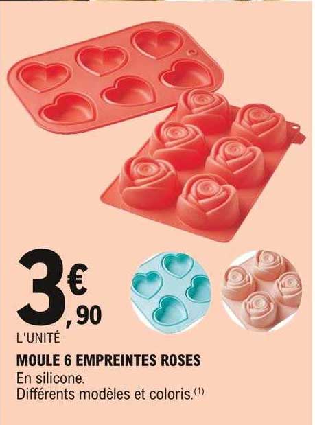 moule 6 empreintes roses
