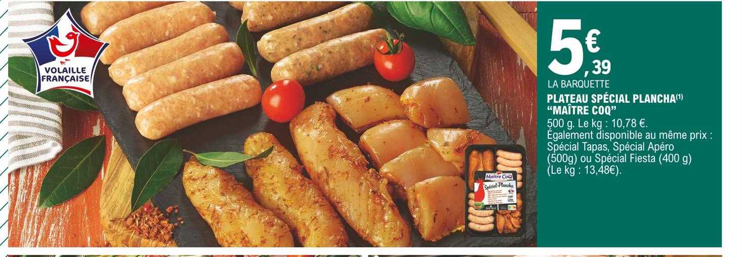 plateau spécial plancha "maître coq"