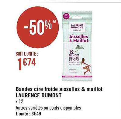 bandes cire froide aisselles & maillot laurence dumont