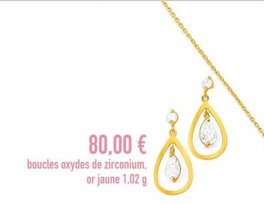 boucles oxydes de zirconium or jaune 1.02 g