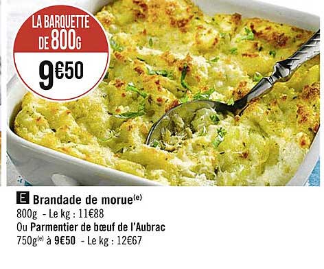 brandade de morue ou parmentier de boeuf de l'aubrac