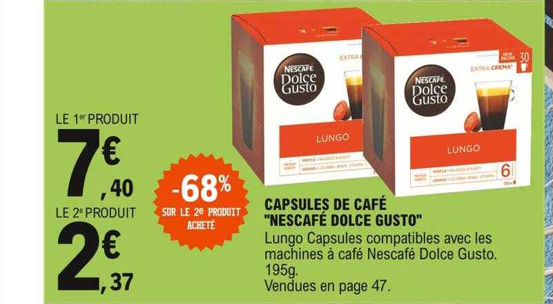 Capsules De Café "nescafé Dolce Gusto"