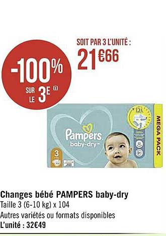 changes bébé pampers baby-dry