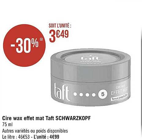 Cire Wax Effet Mat Taft Schwarzkopf