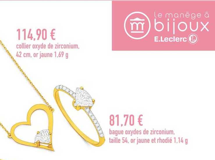 collier oxyde de zirconium 42 cm or jaune 1.69 g bague oxydes de ziconium taille 54. or jaune et rhodié 1.14 g
