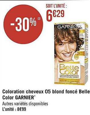 coloration cheveux 05 blond foncé belle color garnier