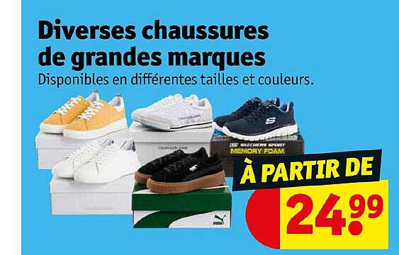 diverses chaussures de grandes marques