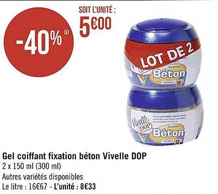 gel coiffant fixation béton vivelle dop