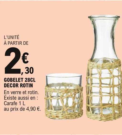 gobelet 28cl decor rotin