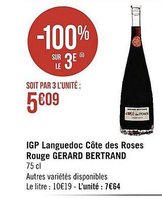 igp languedoc côte des roses rouge gerard bertrand
