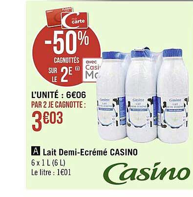 lait demi-écrémé casino