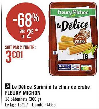 le délice surimi à la chair de crabe fleury michon
