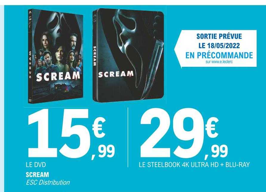 le dvd scream, le steelbook 4k ulra hd + blu-ray