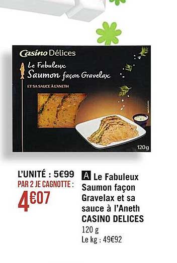 le fabuleux saumon façon gravelax et sa sauce à l'aneth casino délices