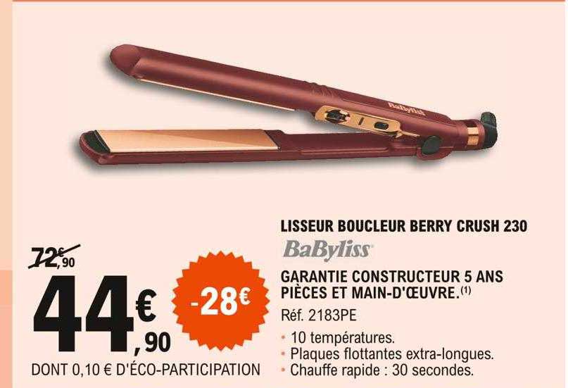 lisseur boucleur berry crush 230 babyliss