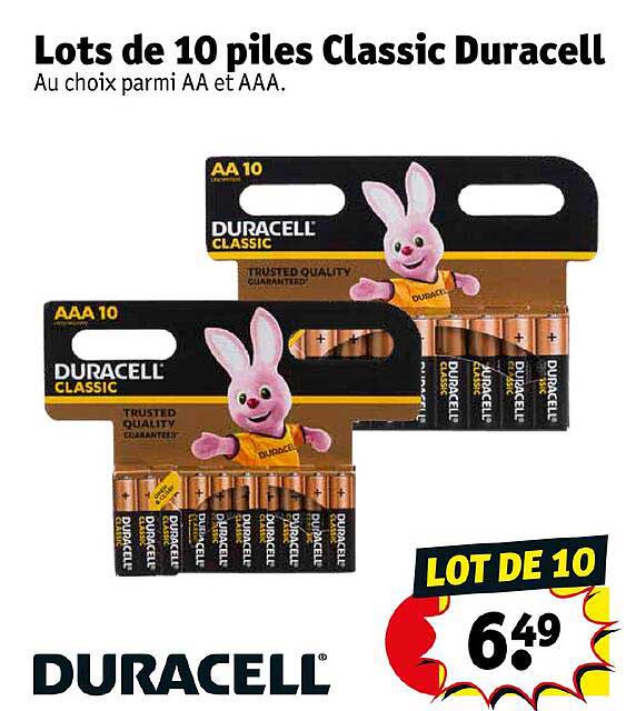 Lots De 10 Piles Classic Duracell