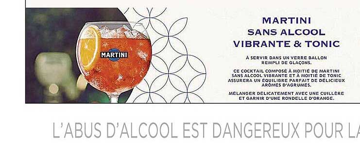 martini sans alcool vibrante & tonic