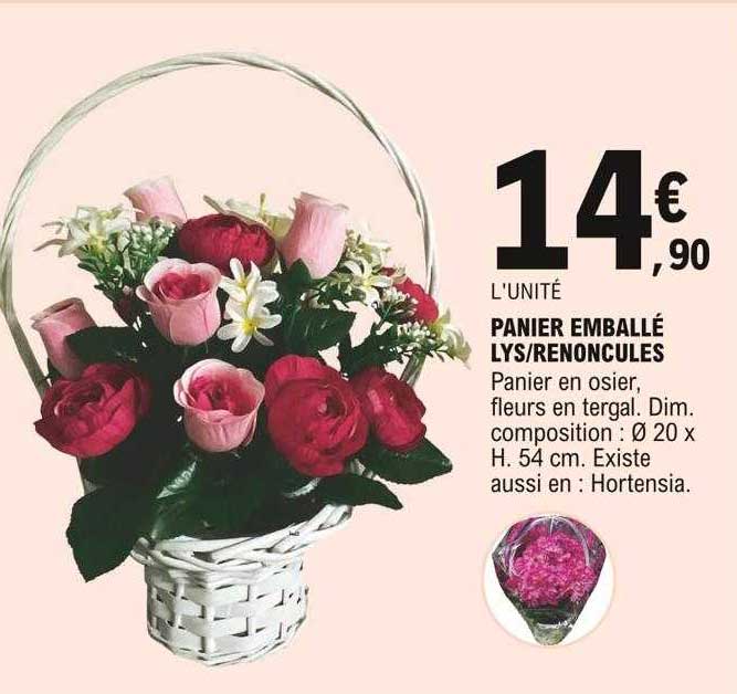 panier emballé lys-renoncules