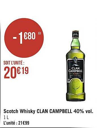 scotch whisky clan campbell 40% vol.
