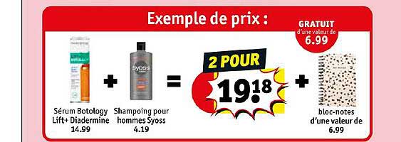 sérum botology lift+ diadermine + shampoing pour hommes syoss