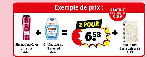 shampoing color gliss kur + original 2 en 1 theramed