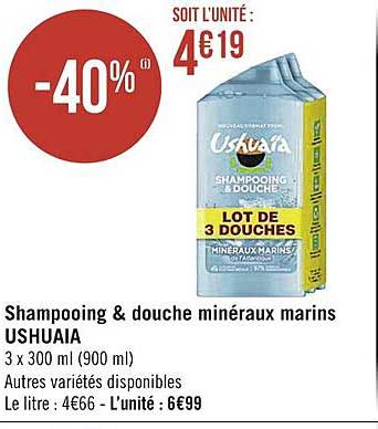 shampooing & douche minéraux marins ushuaïa