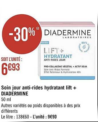 soin jour anti-rides hydratant lift + diadermine