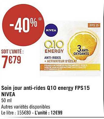 soin jour anti-rides q10 energy fps15 nivea